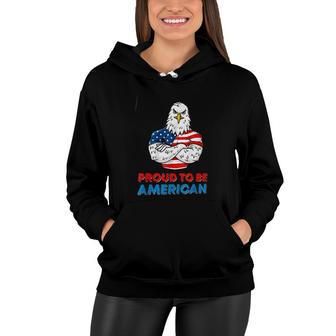 Proud To Be American Funny Bald Eagle Gift Women Hoodie - Seseable