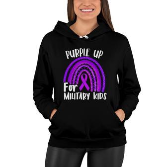 Purple Up For Military Kids Purple Month Vintage Us Women Hoodie | Mazezy DE