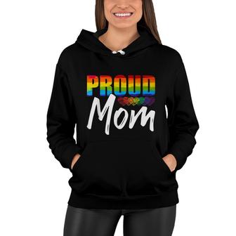 Rainbow Flag Heart Queer Parent Pride Month Proud Mom Lgbt Women Hoodie - Thegiftio