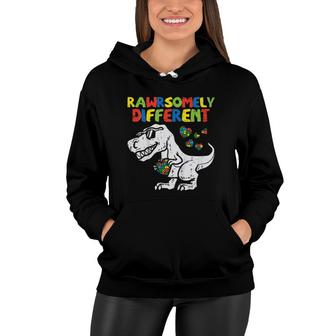 Rawrsomely Different Trex Dino Boys Autism Awareness Toddler Women Hoodie - Seseable