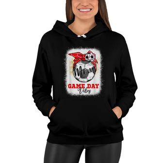 Soccer Mom Bleached Bun Mothers Day Soccer Mom Game Day Vibe Women Hoodie - Seseable
