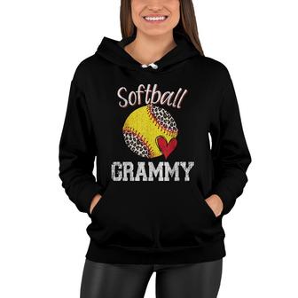 Softball Grammy Leopard Ball Funny Mothers Day Women Hoodie - Seseable