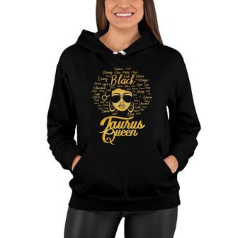 Taurus Queen Birthday Blackwomen Zodiac Signs Afro Hair Women Hoodie - Seseable