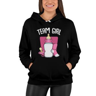 Team Girl Pink Funny Gender Reveal Baby Shower Party Family Women Hoodie | Mazezy