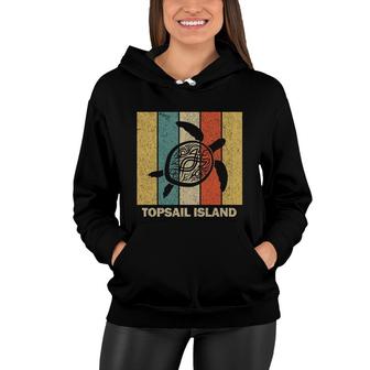 Topsail Island North Carolina Retro 80S Tribal Sea Turtle Women Hoodie - Seseable