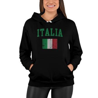 Vintage Italia Flag Italian Italy Italiano Men Women Kids Raglan Baseball Tee Women Hoodie - Seseable