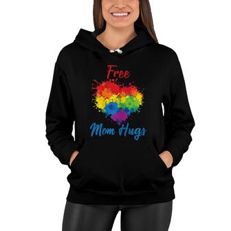 Womens Proud Free Mom Hugs Lgbt Rainbow Gay Pride Mom Women Hoodie - Seseable