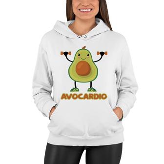 Avocardio Funny Avocado Is Gymming So Hard Women Hoodie - Seseable