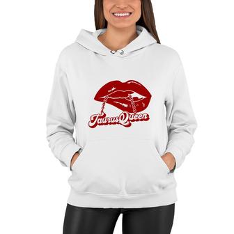 Cool Taurus Queen Design Red Lips Byte The Quote Women Hoodie - Seseable