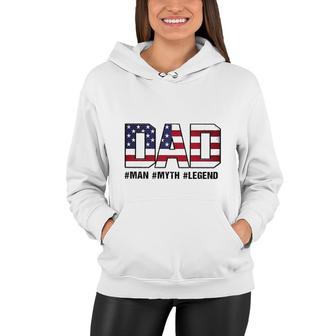 Dad Print USA Flag Impression New Letters Women Hoodie - Seseable