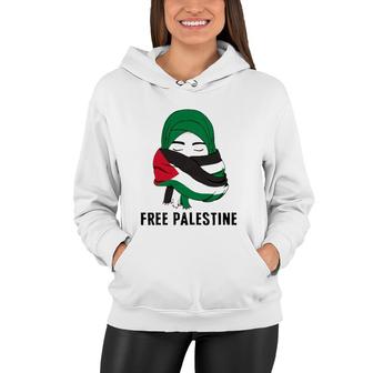 Free Palestine Gaza Palestinian Girl Palestinian Flag Women Hoodie - Seseable