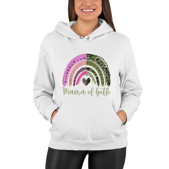 Glitter And Dirt Mama Of Both Leopard Rainbow & Camo Women Hoodie - Seseable