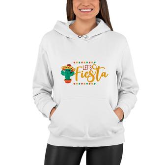 Lets Fiesta Cinco De Mayo Mexican Theme Party Guitar Lover Women Hoodie - Seseable