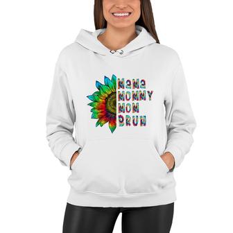 Mama Mommy Mom Bruh Mommy And Me Mom Sunflower Tie Dye Women Hoodie - Seseable