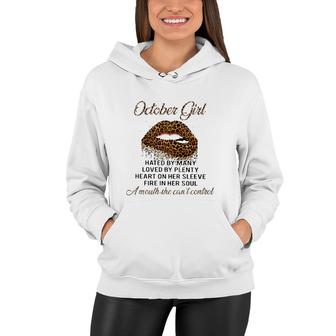 October Girl Hated By Many Loved By Plenty Leopard Lips Version Women Hoodie - Seseable