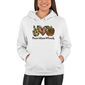 Peace Love And Teach And The Essentials Of A Great Teacher Women Hoodie - Seseable