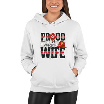 Proud Firefighter Wife Job Gift For Wife Women Hoodie - Seseable