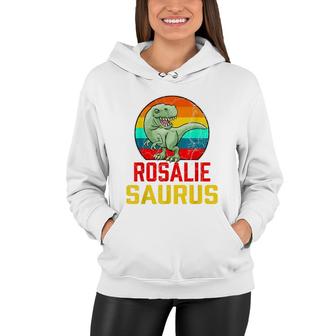 Rosalie Saurus Family Reunion Last Name Team Funny Custom Women Hoodie - Seseable