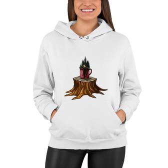 Watercolor Camping In Mountains Camp Life Idea Women Hoodie - Seseable