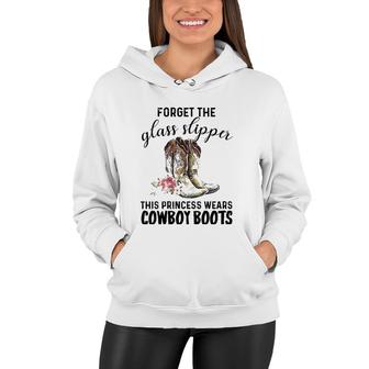 Womens Forget The Glass Slippers This Princess Wears Cowboy Boots V-Neck Women Hoodie | Mazezy UK
