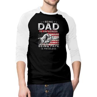 American Flag Being Dad Is An Being Papa 2022 Trend Raglan Baseball Shirt - Seseable