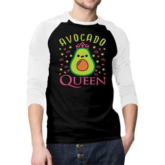 Avocado Mom Queen Funny Smile Raglan Baseball Shirt | Seseable CA