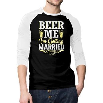 Beer Me Getting Married Yellow Color Graphic Raglan Baseball Shirt - Seseable