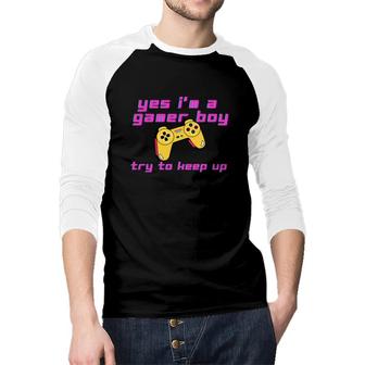 Birthday Boy Matching Video Gamer Yes Im A Gamer Boy Raglan Baseball Shirt - Seseable