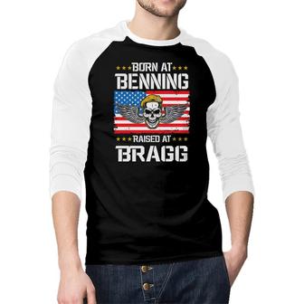 Born At Benning Raised At Bragg Veteran 2022 Raglan Baseball Shirt - Seseable
