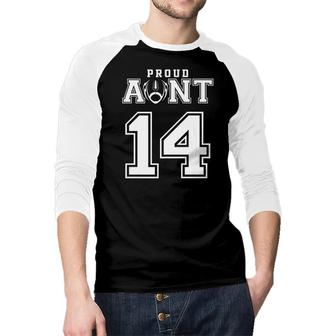 Custom Proud Football Aunt Number 14 Personalized For Women Raglan Baseball Shirt - Seseable