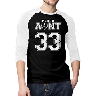 Custom Proud Football Aunt Number 33 Personalized For Women Raglan Baseball Shirt - Seseable