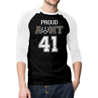 Custom Proud Football Aunt Number 41 Personalized For Women Raglan Baseball Shirt - Seseable