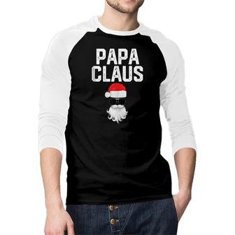 Mens Papa Claus Funny Grandpa Dad Grandad Men Gift Joke Novelty Raglan Baseball Shirt - Seseable