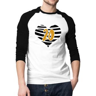 20 Hearts Is 20Th Birthday With Lots Of Memories Since 2002 Raglan Baseball Shirt - Seseable