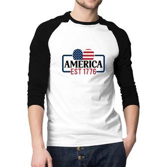 America Est 1776 July Independence Day 2022 Raglan Baseball Shirt - Seseable