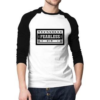 Fearless Decor Bible Verse Black Graphic Great Christian Raglan Baseball Shirt - Seseable