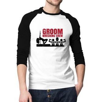 Grooms Crew | Wedding Bucks Groom Groomsmen | Bachelor Party Raglan Baseball Shirt - Seseable