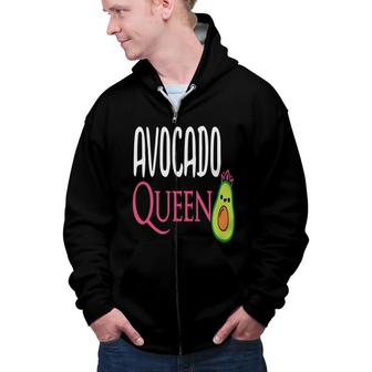 Avocado Queen Pinks Graphics Funny Avocado Zip Up Hoodie - Seseable