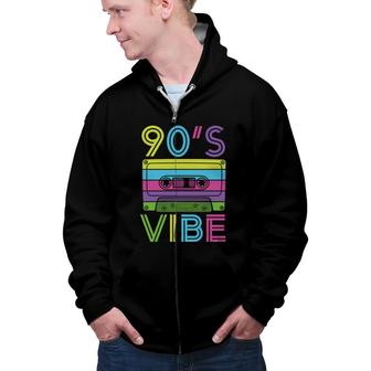 Colorful 90S Vibe Mixtape Music The 80S 90S Styles Zip Up Hoodie - Seseable