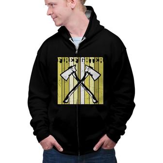 Firefighter Yellow Meaningful Great Gift For Firefighter Zip Up Hoodie - Seseable