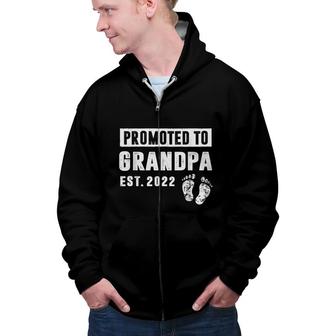 Promoted To Grandpa Est 2022 Pregnancy Announcement Zip Up Hoodie - Seseable