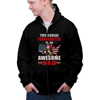 This Kansas Firefighter Is An Awesome Dad Zip Up Hoodie - Seseable