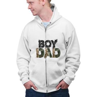 Badass Boy Dad Hero Father Leopard Design Zip Up Hoodie - Seseable
