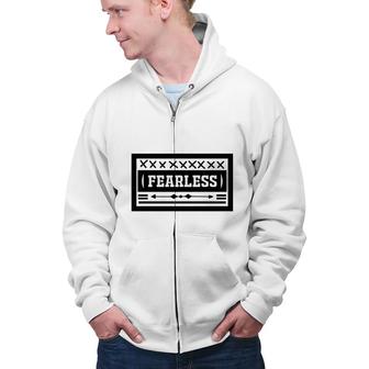 Fearless Decor Bible Verse Black Graphic Great Christian Zip Up Hoodie - Seseable