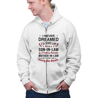 I Never Dreamed Red And Black Letters New Mode Zip Up Hoodie - Seseable