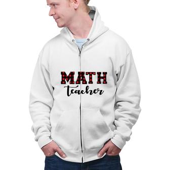 Plaid Math Teacher Cool Awesome Gifts Zip Up Hoodie - Seseable
