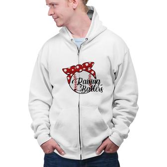 Raising Ballers Glitter Baseball Busy Raising Ballers Baseball Bow Zip Up Hoodie - Seseable