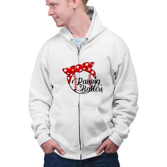 Raising Ballers Glitter Baseball No Glitter Busy Raising Ballers Zip Up Hoodie - Seseable