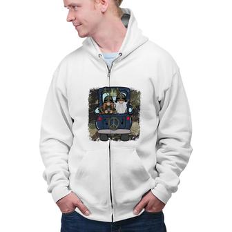 Symbol Peace With Gnome Hero Dad Zip Up Hoodie - Seseable
