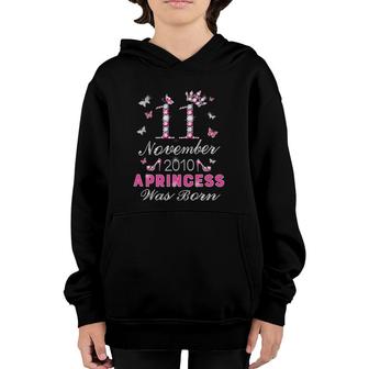 11 Years Old 2010 Princess November 11Th Birthday Youth Hoodie - Seseable
